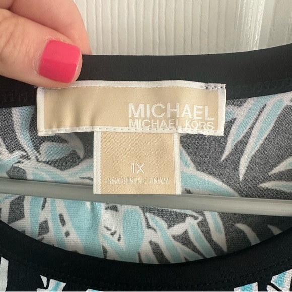 Michael Kors Blue and Black Puff Sleeve Maxi Dress.NWOT - Picture 5 of 7